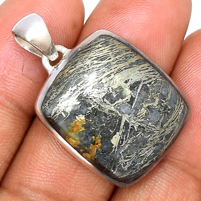 1.2" Feather Pyrite Pendants - FPTP158
