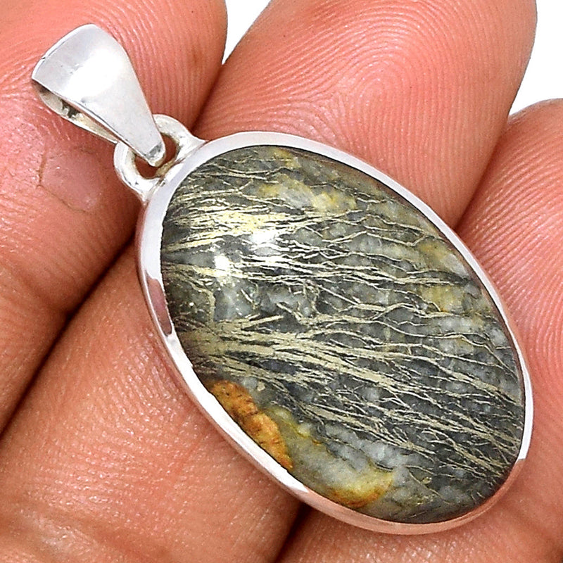 1.5" Feather Pyrite Pendants - FPTP166