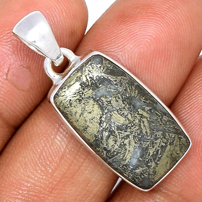 1.1" Feather Pyrite Pendants - FPTP167