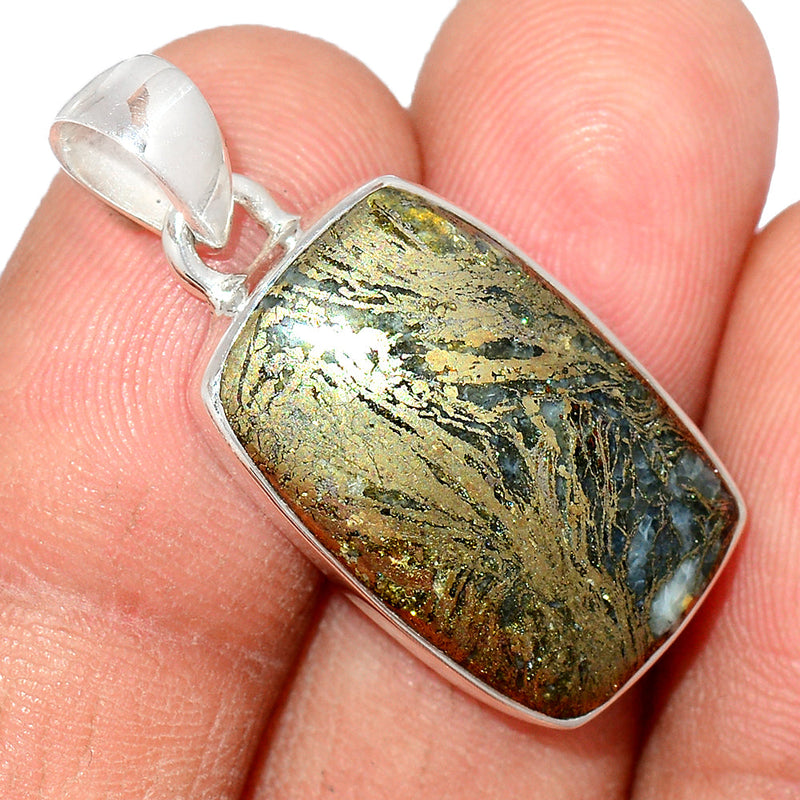 1.2" Feather Pyrite Pendants - FPTP169