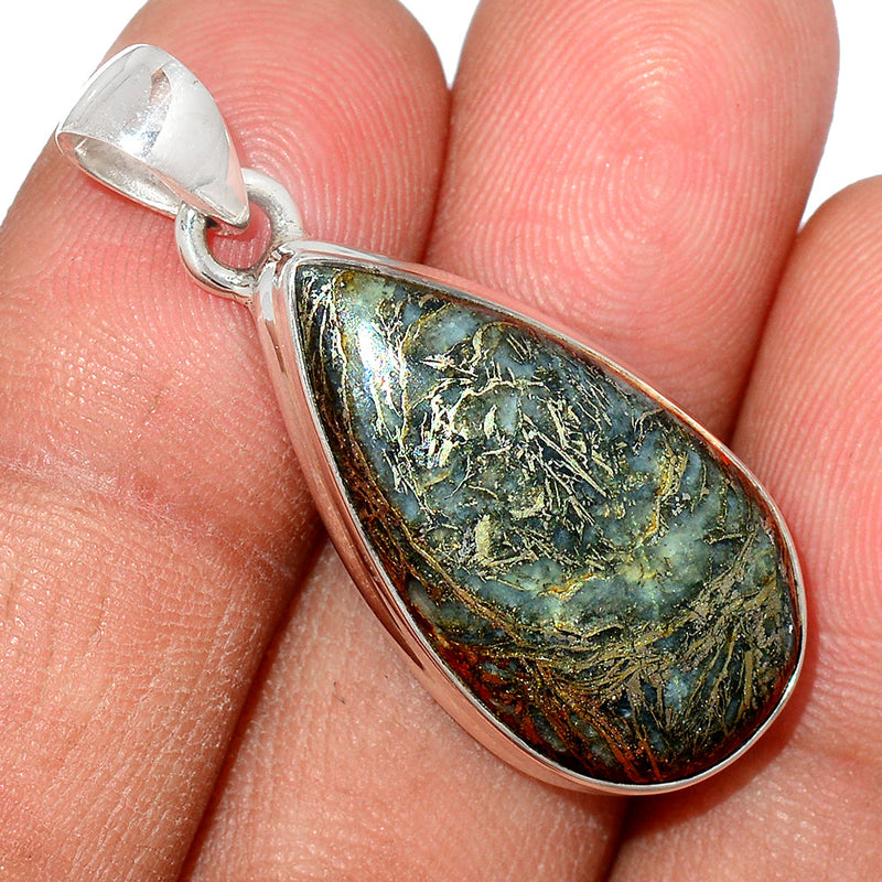 1.5" Feather Pyrite Pendants - FPTP171