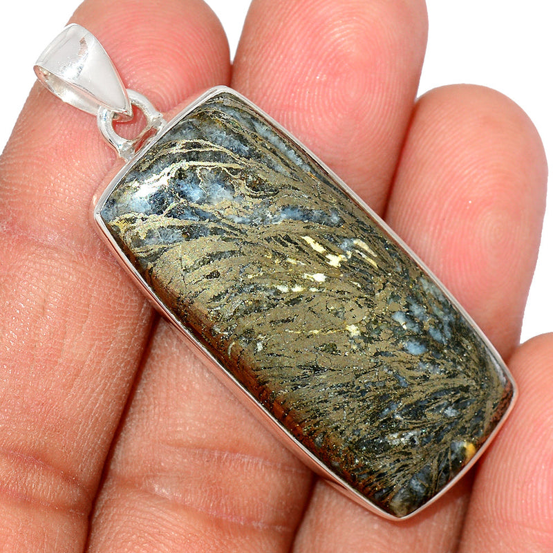 2" Feather Pyrite Pendants - FPTP202