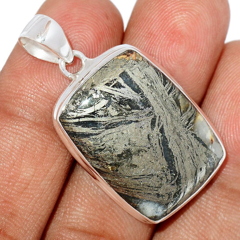 1.5" Feather Pyrite Pendants - FPTP24