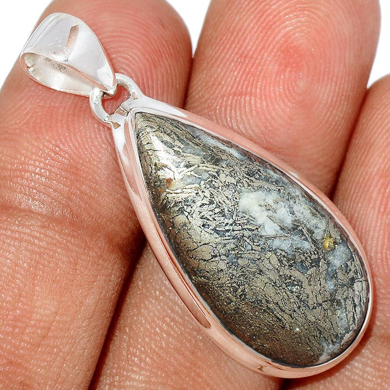 1.5" Feather Pyrite Pendants - FPTP25