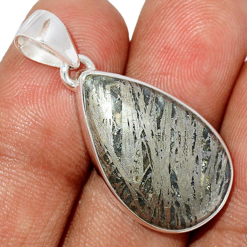 1.3" Feather Pyrite Pendants - FPTP4