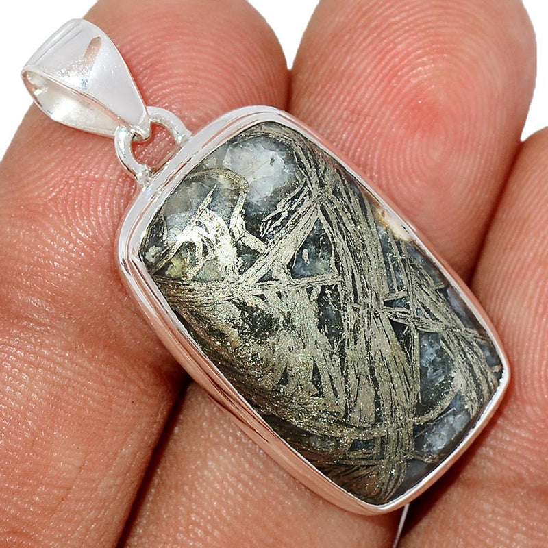 1.5" Feather Pyrite Pendants - FPTP5