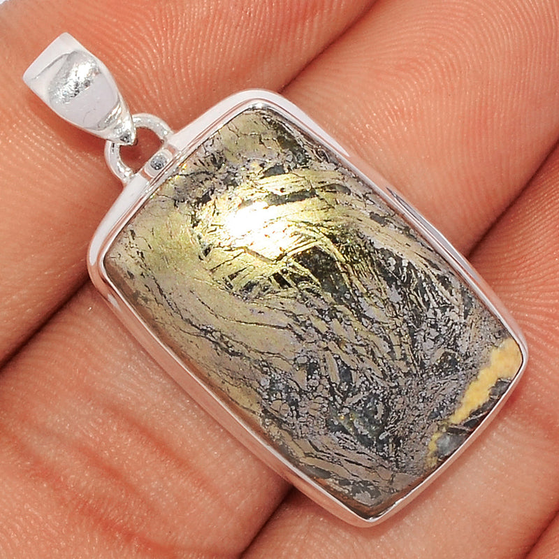 1.5" Feather Pyrite Pendants - FPTP72