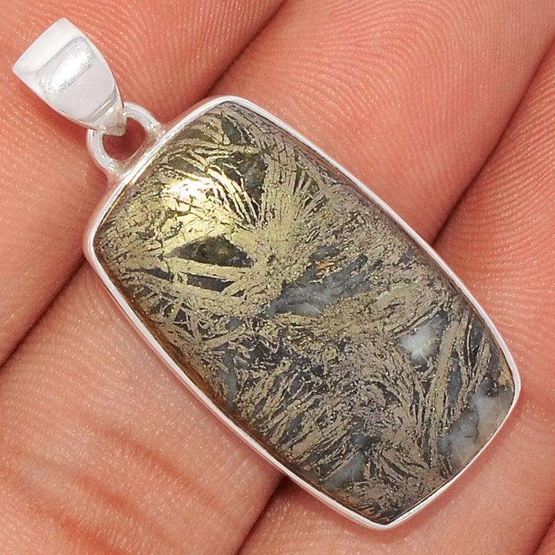 1.5" Feather Pyrite Pendants - FPTP80