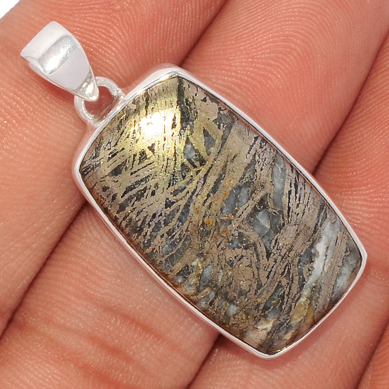 1.5" Feather Pyrite Pendants - FPTP88