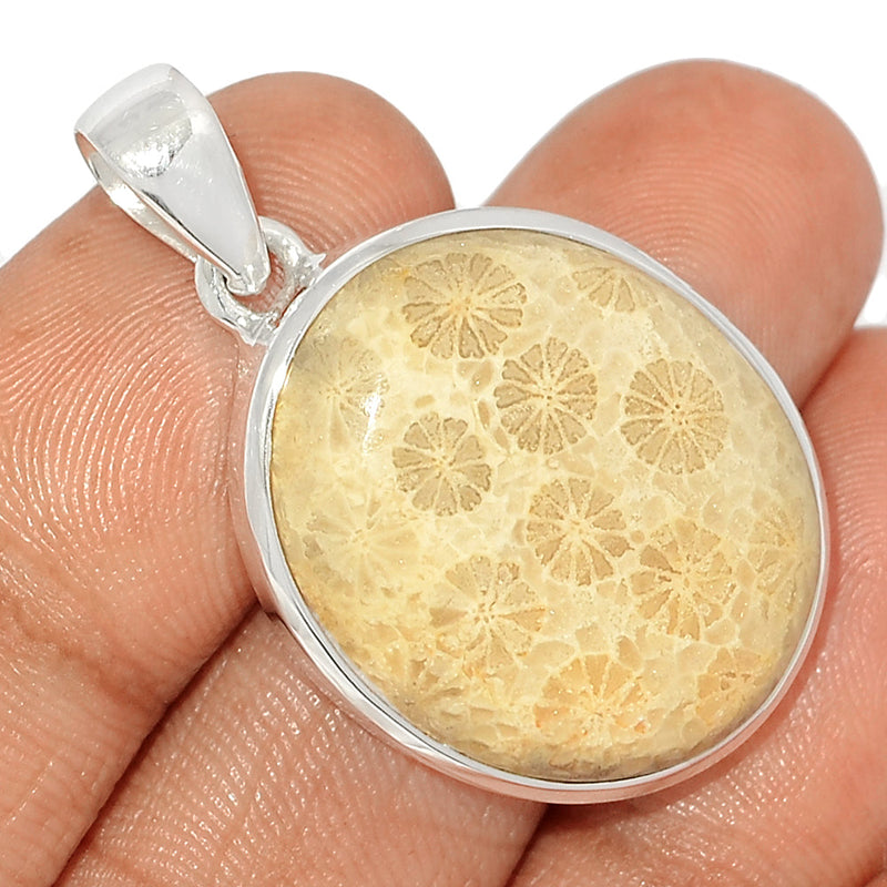 1.5" Indonesian Fossil Coral Pendants - FSCP385