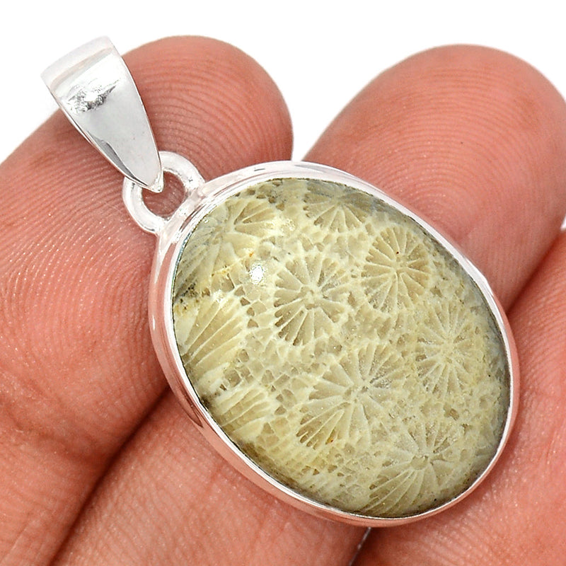 1.5" Indonesian Fossil Coral Pendants - FSCP393