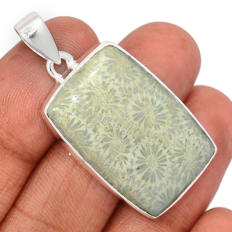 1.7" Indonesian Fossil Coral Pendants - FSCP403