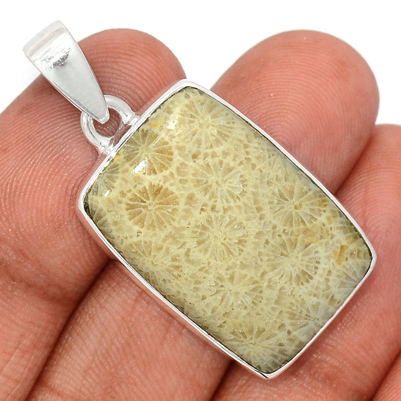 1.6" Indonesian Fossil Coral Pendants - FSCP413