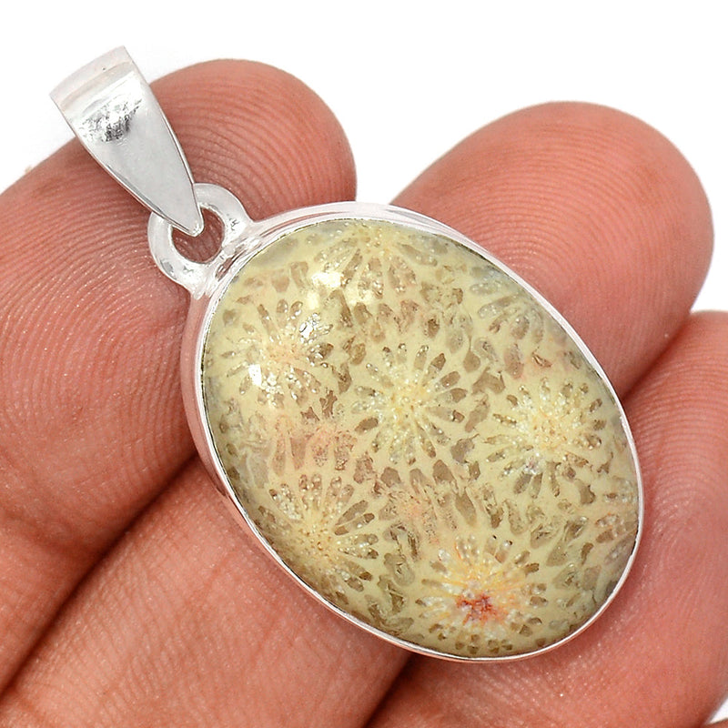 1.5" Indonesian Fossil Coral Pendants - FSCP420