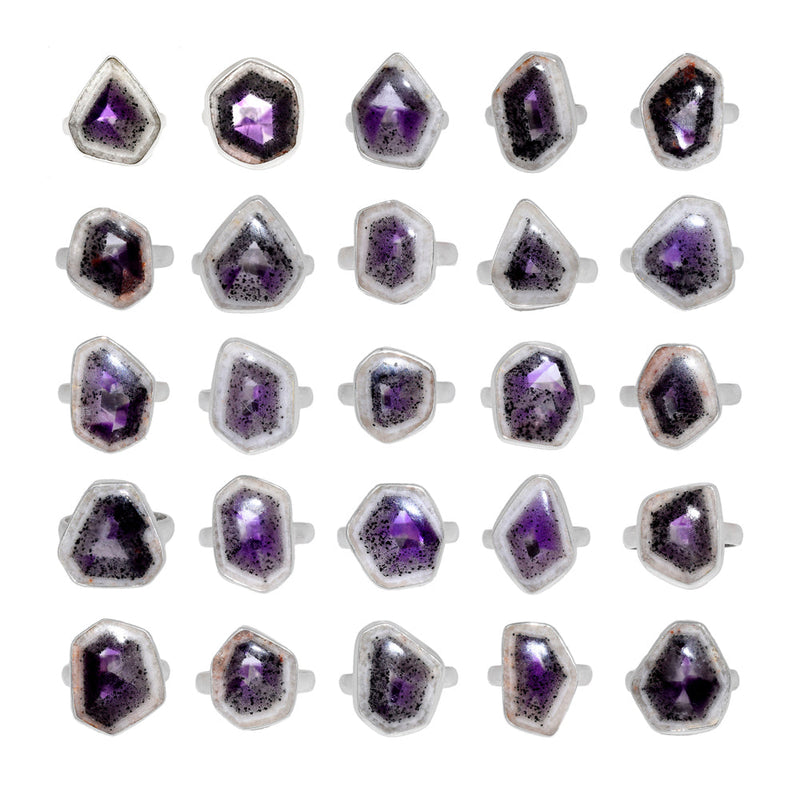 250 Grams Mix Lot - Super Amethyst 23 Ring - GALCR1