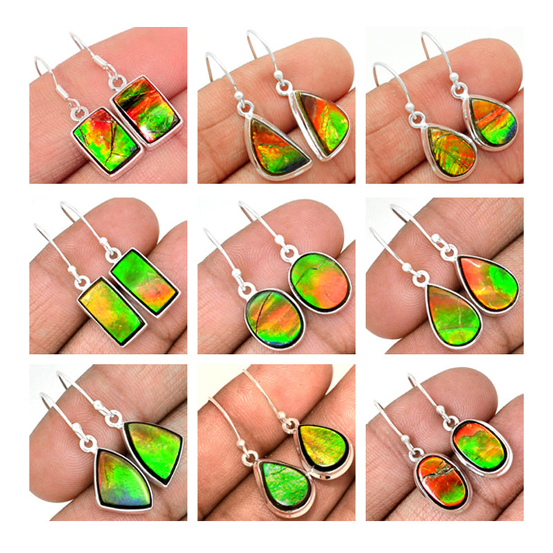 10 Pieces Mix Lot - Ammolite Earrings - GAMLE1