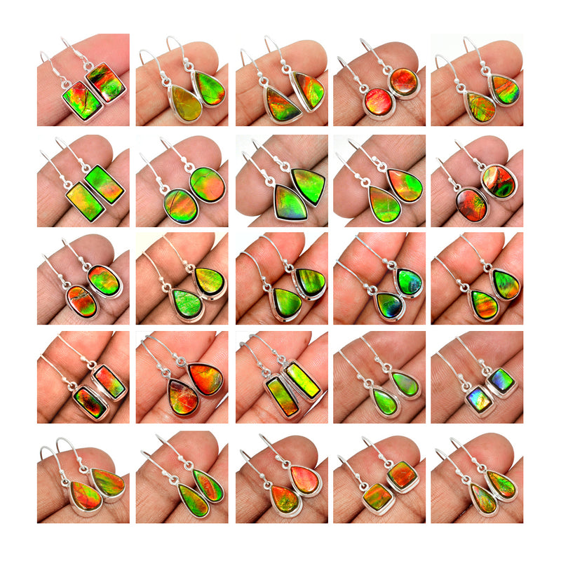 25 Pieces Mix Lot - Ammolite Earrings - GAMLE2