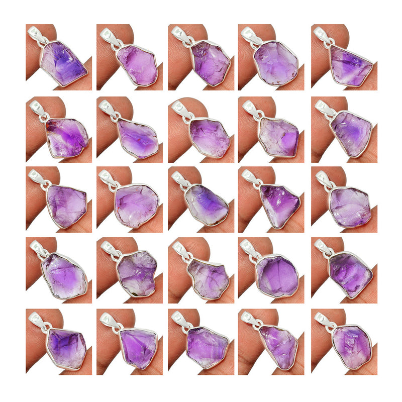 250 Grams Mix Lot - Amethyst Rough Pendants - GAMRP1