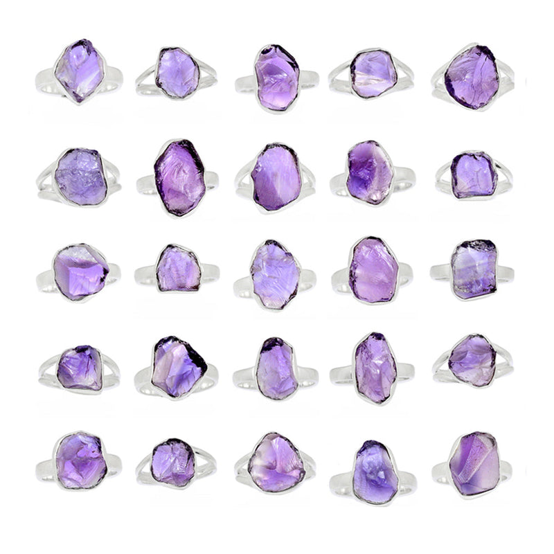 250 Grams Mix Lot - Amethyst Rough Ring - GAMRR1