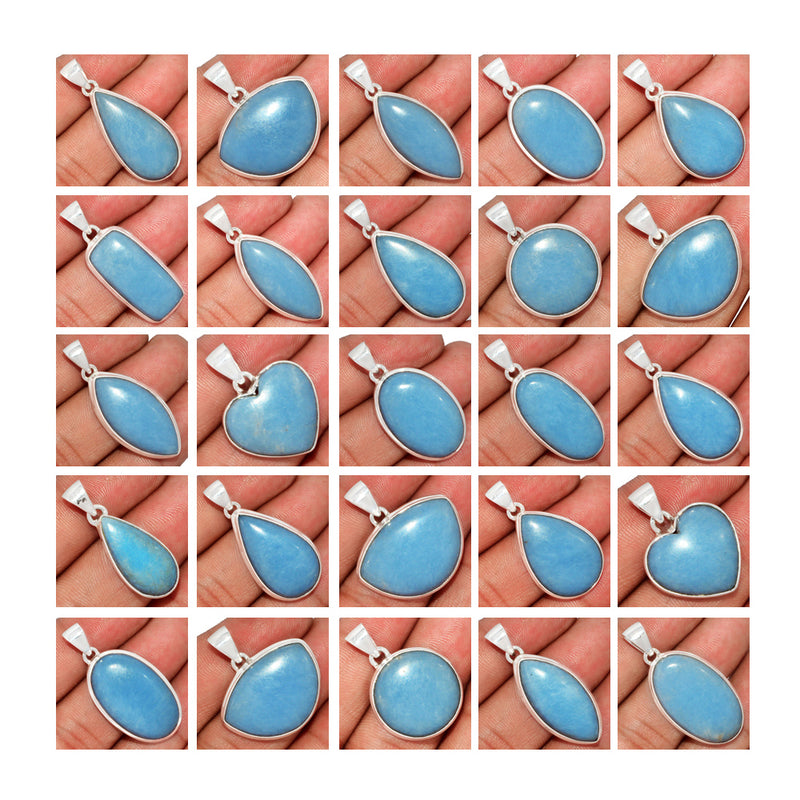 250 Grams Mix Lot - Angelite Pendants - GANGP1