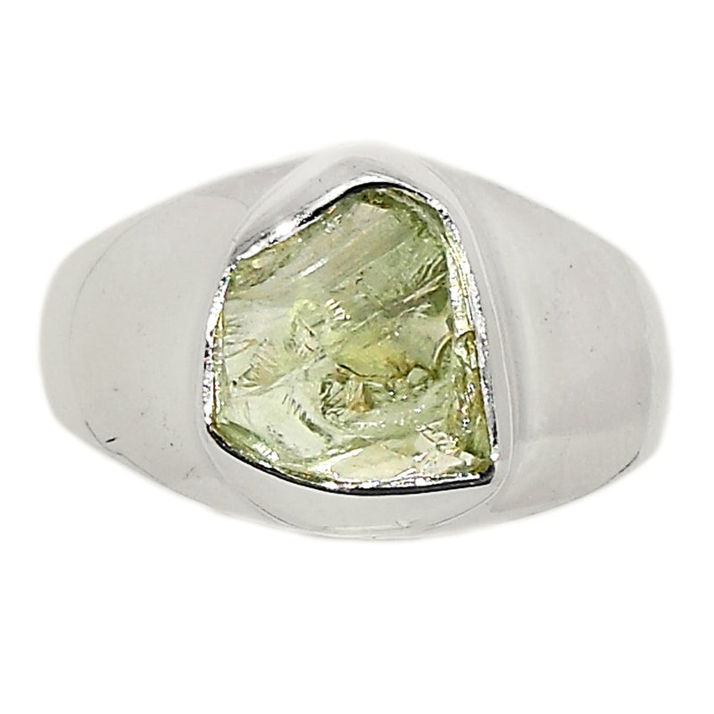 Solid - Green Amethyst Rough Ring - GARR294