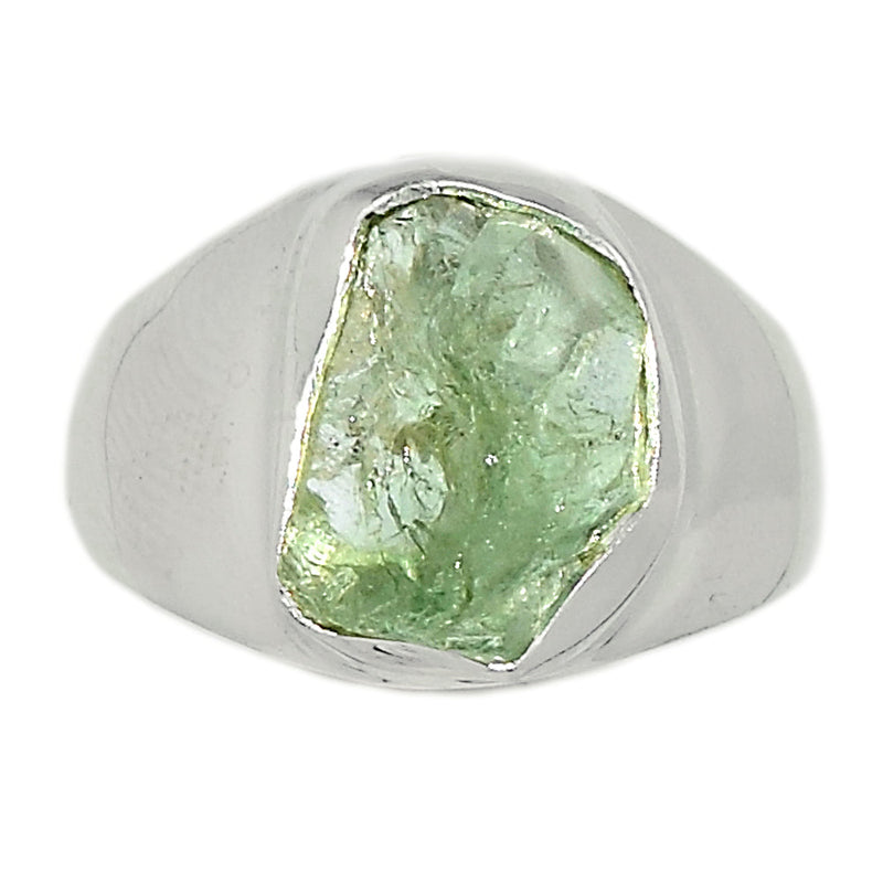 Solid - Green Amethyst Rough Ring - GARR297