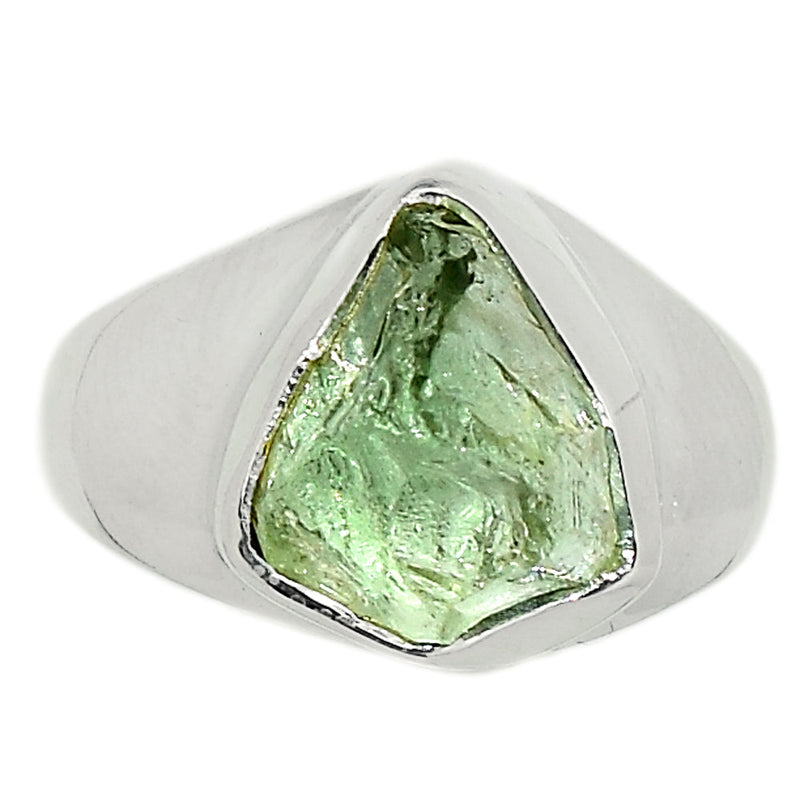 Solid - Green Amethyst Rough Ring - GARR299