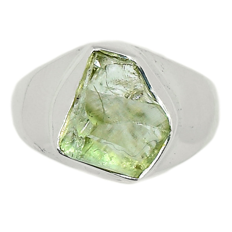 Solid - Green Amethyst Rough Ring - GARR301
