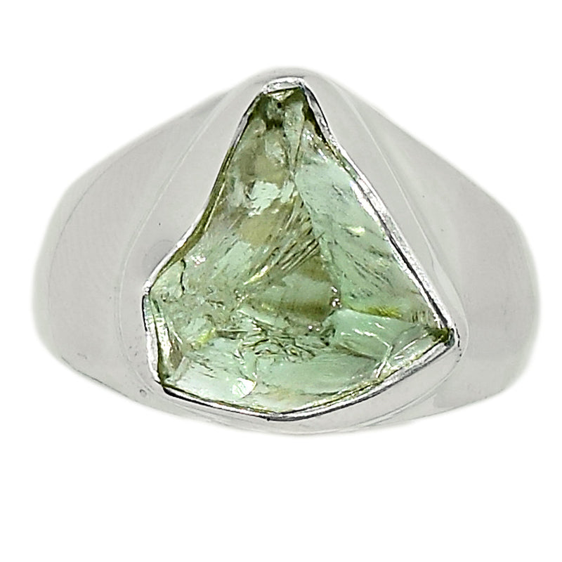Solid - Green Amethyst Rough Ring - GARR303