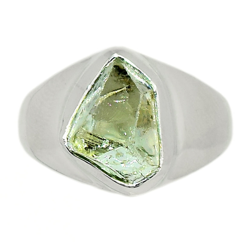 Solid - Green Amethyst Rough Ring - GARR306