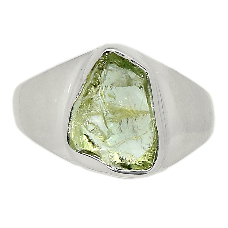 Solid - Green Amethyst Rough Ring - GARR307