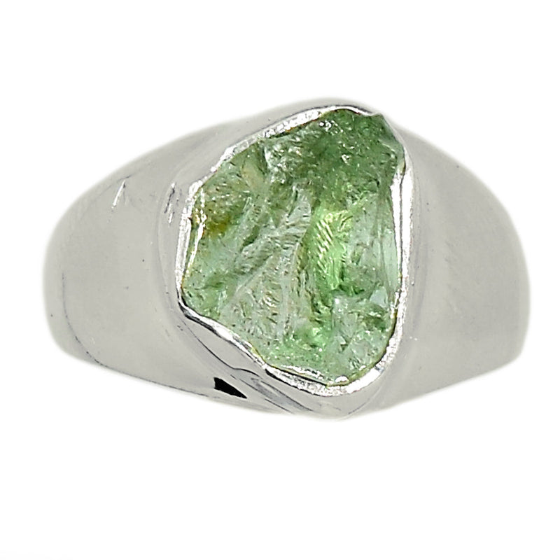 Solid - Green Amethyst Rough Ring - GARR312