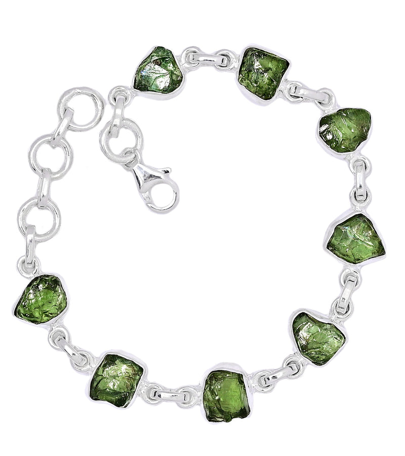 7.8" Green Apatite Rough Bracelets - GATB18