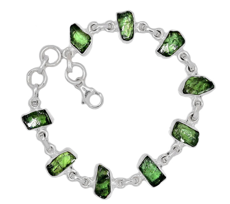 7.6" Green Apatite Rough Bracelets - GATB4
