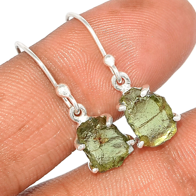 1.1" Claw - Green Apatite Rough Earrings - GATE60
