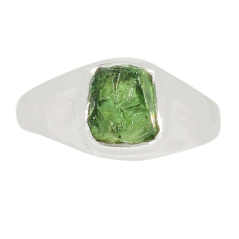 Solid - Green Apatite Rough Ring - GATR110