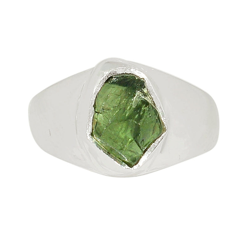 Solid - Green Apatite Rough Ring - GATR126