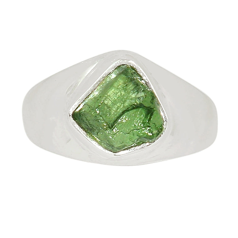 Solid - Green Apatite Rough Ring - GATR128