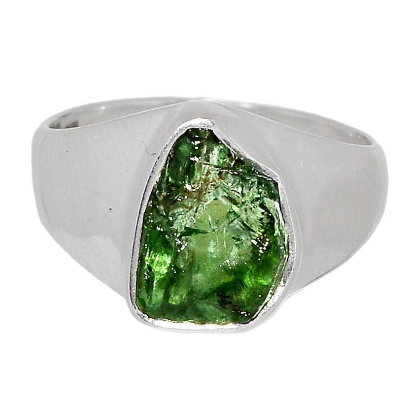 Solid - Green Apatite Rough Ring - GATR12