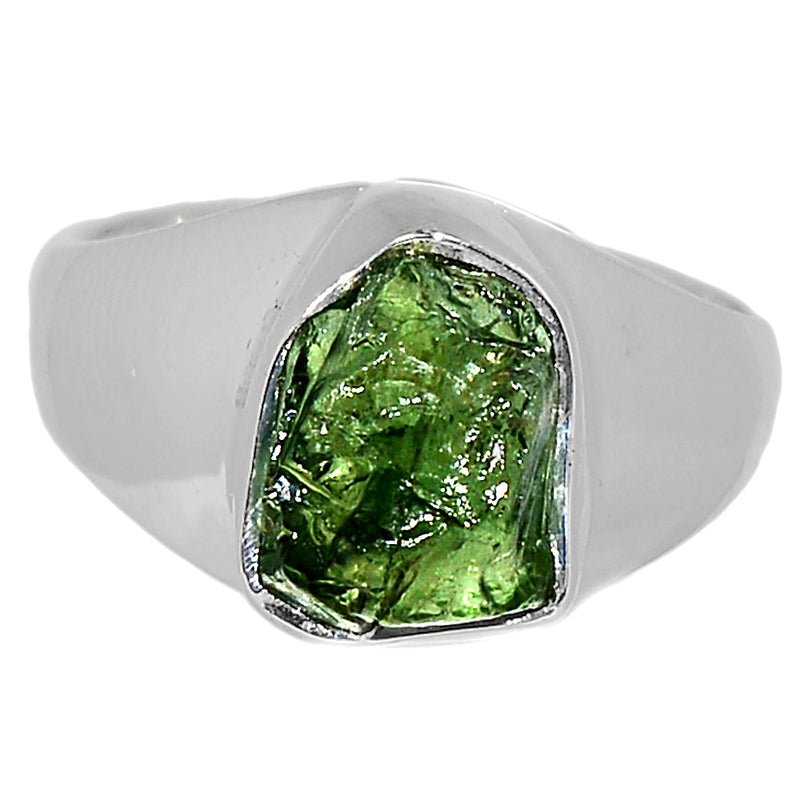 Solid - Green Apatite Rough Ring - GATR13