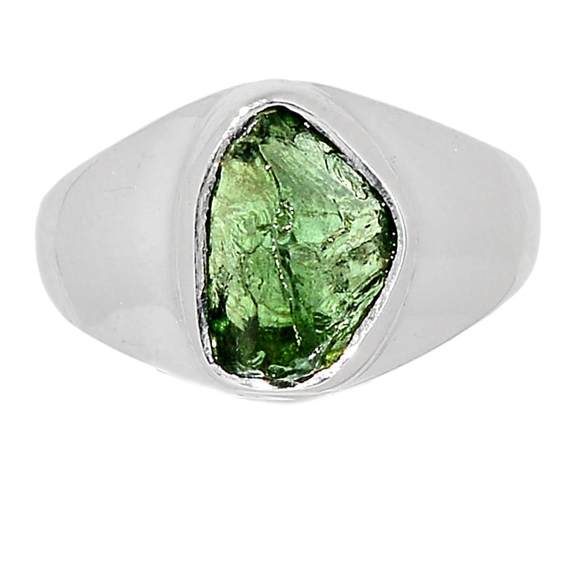 Solid - Green Apatite Rough Ring - GATR23