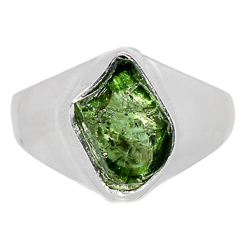 Solid - Green Apatite Rough Ring - GATR25