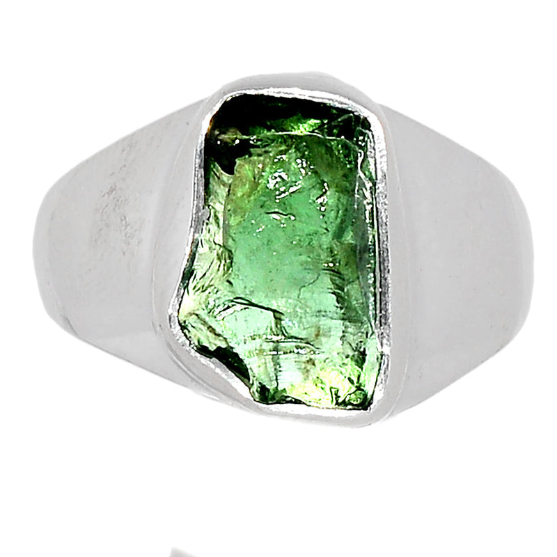 Solid - Green Apatite Rough Ring - GATR5