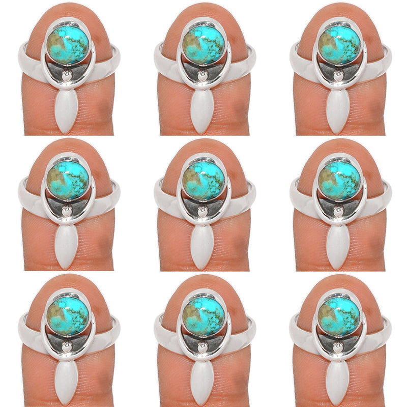 10 Pieces Mix Lot - Blue Mohave Turquoise Ring - GBMTR5