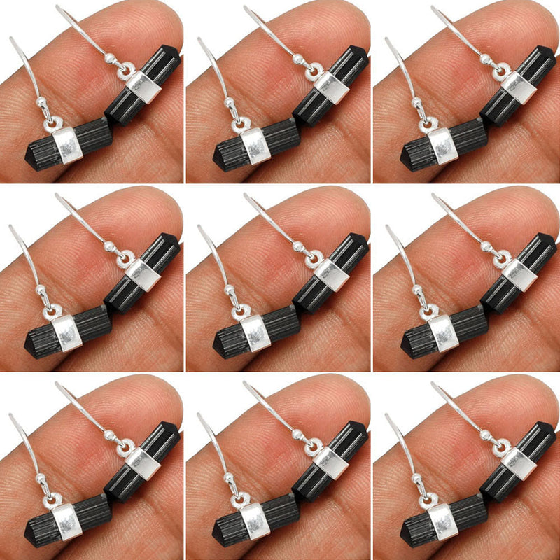 10 Pieces Mix Lot - Black Tourmaline Earrings - GBTME2