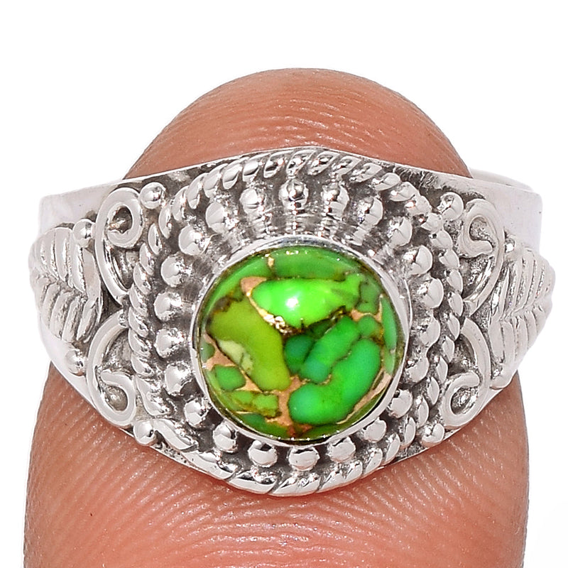 Fine Filigree - Green Copper Turquoise Ring - GCTR1138