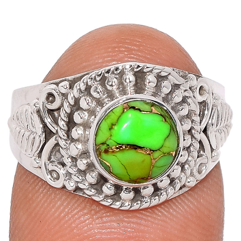 Fine Filigree - Green Copper Turquoise Ring - GCTR1139