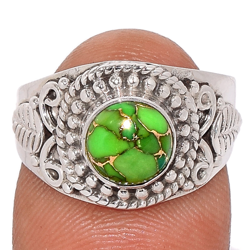 Fine Filigree - Green Copper Turquoise Ring - GCTR1142