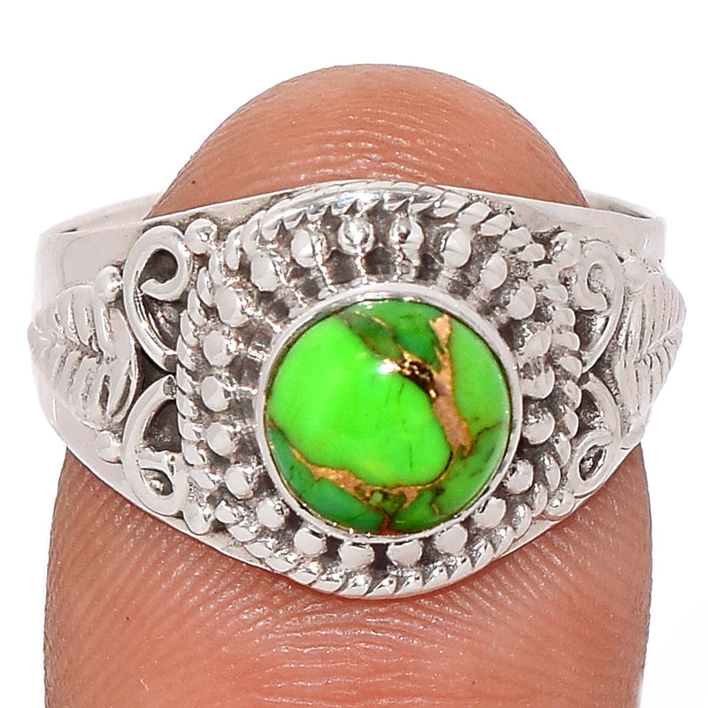 Fine Filigree - Green Copper Turquoise Ring - GCTR1144