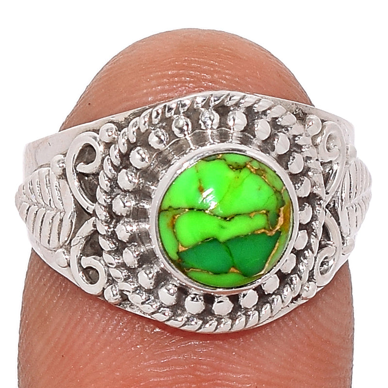 Fine Filigree - Green Copper Turquoise Ring - GCTR1145